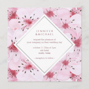 Invitación Moda Boda de flores de cerezo