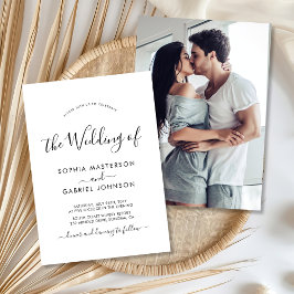 Invitación Moda Boda de fotografía con caligrafía moderna