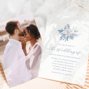 Invitación Moda Boda de fotografía floral de Blue Airy