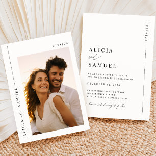 Invitación Moda Boda de fotografía Minimalista moderna