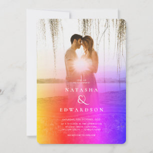 Invitación Moda: Boda de fotografía superpuesta con resumen d