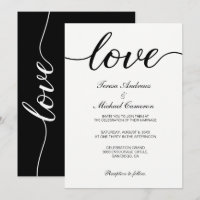 Moda Boda de guiones de amor en blanco y negro
