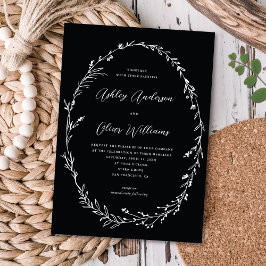 Invitación Moda Boda de guirnaldas de flor de color blanco ne