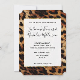 Invitación Moda Boda de Leopardo de Crema Marrón