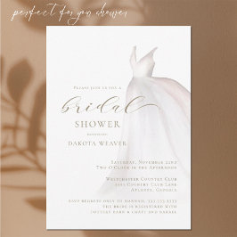 Invitación Moda Boda de oro blanco vestido ducha de novia