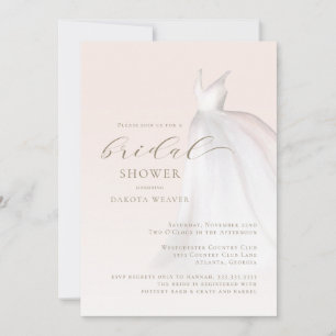 Invitación Moda Boda de oro rosa vestido ducha de novia