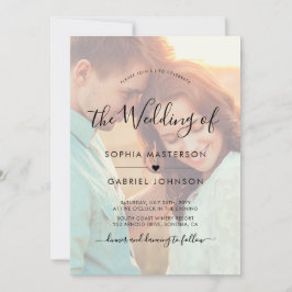 Invitación Moda Boda de superposición de fotografía de escrit