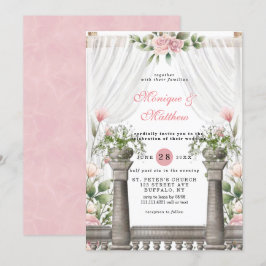 Invitación Moda Boda de White Canopy Pink Florals