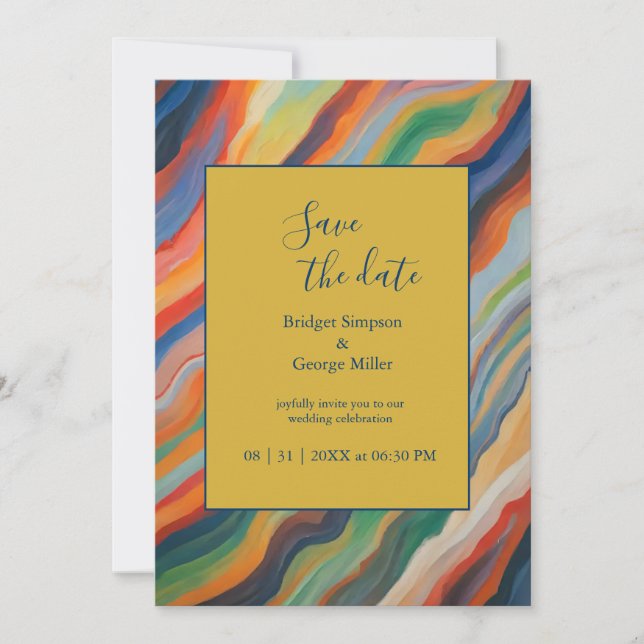 Invitación moda Boda destino africana, salva la fecha (Anverso)