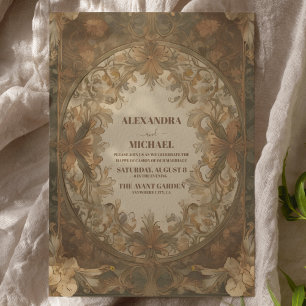 Invitación Moda Boda floral antiguo Art Nouveau