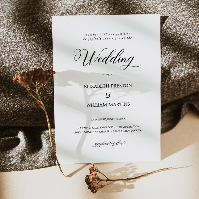 Invitación Moda Boda mínimo del guión de caligrafía negra (Subido por el creador)