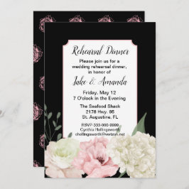 Invitación Moda Boda negro ensayar cena