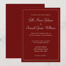 Invitación Moda Boda rojo y gris