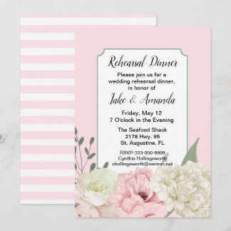 Invitación Moda Boda rosado ensayo Cena