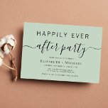 Invitación Moda Boda Sage Después Del Fiesta<br><div class="desc">Invitación verde de moda para su boda después del fiesta. "Feliz eterno después del Fiesta" está escrito en una mezcla de tipografía simple y un guión moderno con toques.</div>