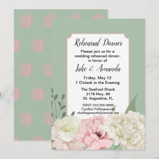 Invitación Moda Boda Verde Ensayo Cena