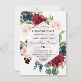 Invitación Moda Bodega de la Marina Borgoña Ensayo de Hexagón