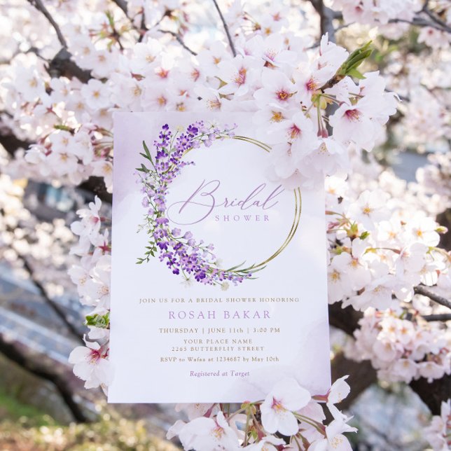Invitación Moda Boho Acuarela Lavender Floral Bridal Shower (Subido por el creador)