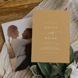 Invitación Moda Boho Amarillo Marigold Casual Photo Boda