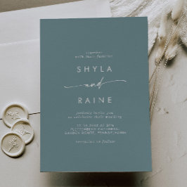 Invitación Moda Boho Boda Casual Verde azulado de Seafoam