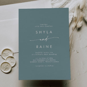 Invitación Moda Boho Boda Casual Verde azulado de Seafoam