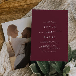 Invitación Moda Boho Boda de fotos de la Casual Roja de Borgo