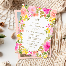 Invitación Moda Boho boda de fotos del jardín de flores silve