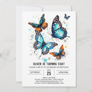 Invitación Moda Boho Butterfly Boy Cumpleaños