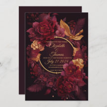 Moda Boho con tema Borgoña y Oro.