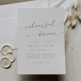 Invitación Moda Boho Dusty Boda Purple Ensayo Cena