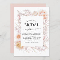 Moda Boho Dusty Desert Rosa Ducha nupcial