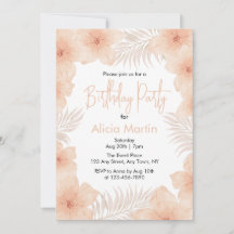 Moda Boho Dusty Rubor Flor Palm Leaf Cumpleaños