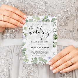 Invitación Moda Boho Eucalyptus y Boda Purple Floral