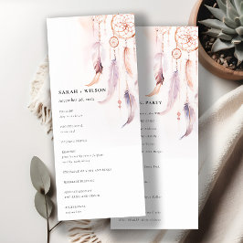 Invitación Moda Boho Feather Dreamcatcher Wedding Program