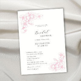 Invitación Moda Boho Flor cereza Flor rosa ducha de novia