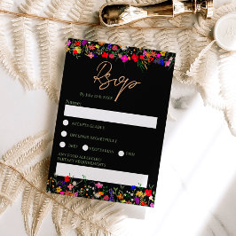 Invitación Moda boho flor salvaje brillante rsvp