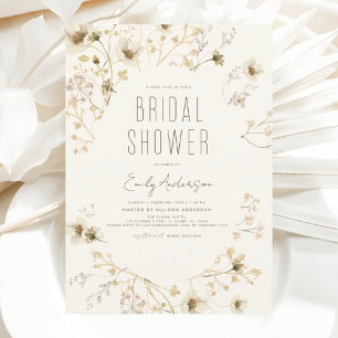 Invitación Moda Boho Flor silvestre ducha de novia elegante