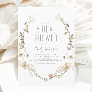 Invitación Moda Boho Flor silvestre ducha de novia elegante