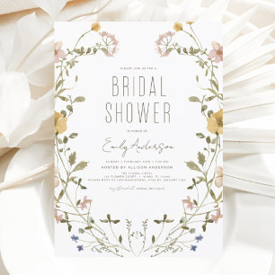 Invitación Moda Boho Flor silvestre ducha de novia elegante
