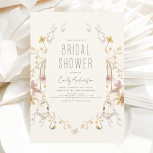 Invitación Moda Boho Flor silvestre ducha de novia elegante