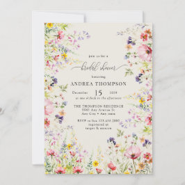 Invitación Moda Boho Flor silvestre Ducha nupcial