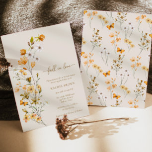 Invitación Moda Boho Flor silvestre se enamora ducha de novia