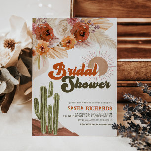 Invitación Moda Boho Floral Desert Rústico Ducha nupcial