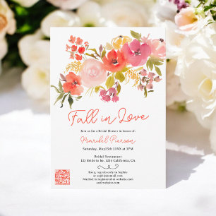 Invitación Moda Boho floral otoño en el amor bonito ducha de 