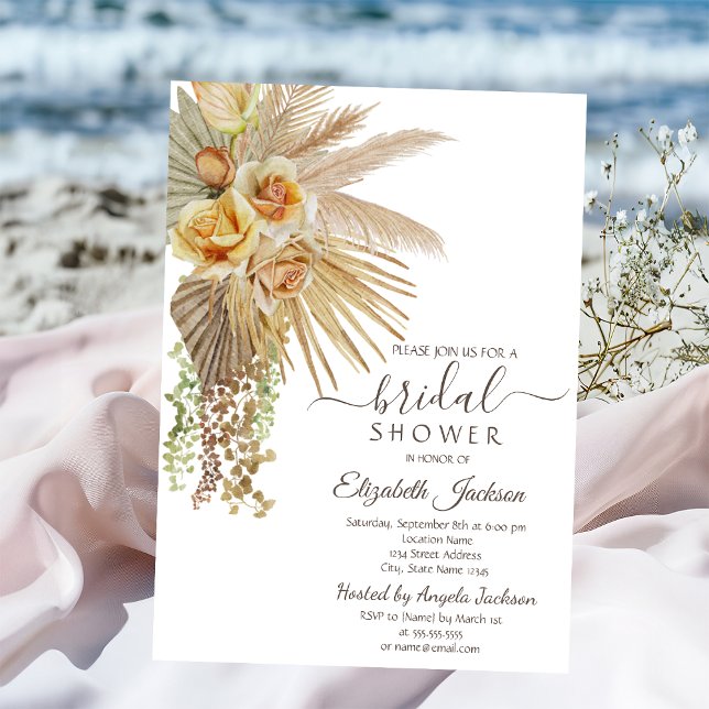 Invitación Moda Boho Flores Bridal Shower (Subido por el creador)