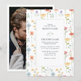 Invitación Moda Boho Flores silvestres Boda floral moderna