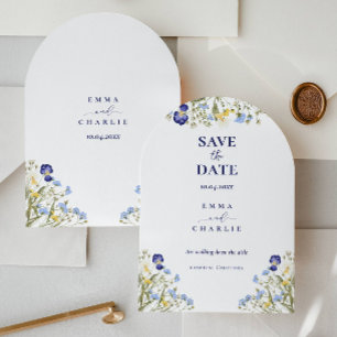 Invitación Moda Boho Flores silvestres Boda Salven la fecha