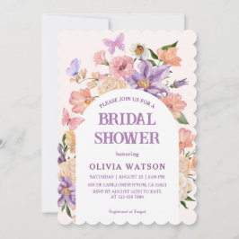 Invitación Moda Boho Flores silvestres mariposas ducha de nov