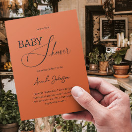 Invitación Moda Boho Mínimo Terracota Quemada Naranja Rústico