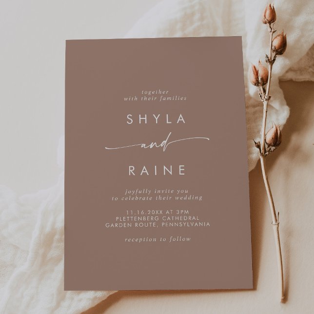 Invitación Moda Boho Neutral Taupe Boda casual (Subido por el creador)